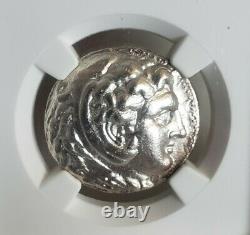 Macedon Alexander The Great Tetradrachm NGC AU Ancient Silver Coin III