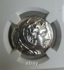 Macedon Alexander The Great Tetradrachm NGC AU Ancient Silver Coin III