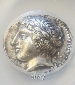 Macedon Chalcidian League Tetradrachm Lyre ANACS XF 40 Ancient Silver Coin