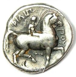 Macedon Philip II AR Tetradrachm Zeus Silver Coin 359-336 BC Fine / VF