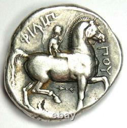 Macedon Philip II AR Tetradrachm Zeus Silver Coin 359-336 BC Fine / VF