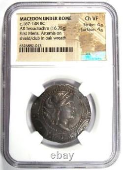 Macedon Under Rome First Meris AR Tetradrachm Coin 167-148 BC NGC Choice VF
