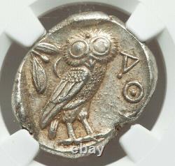 NEAR PERFECT Ancient Athens Owl Tetradrachm Athena Greece NGC Ch AU 5/5 4/5