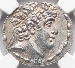 NGC AU Seleucid Kingdom Philip I 95-75 BC AR Tetradrachm Greek Coin, LUXURIOUS