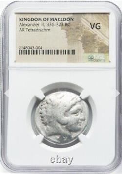 NGC Alexander the Great III 336-323 AD, LARGE TetraDrachm Silver Macedon Coin