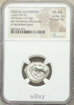 NGC Certified Cilicia Celenderis 425-350 BC, AR stater, Choice AU 3/5 4/5 BRITE