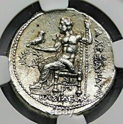 NGC Ch AU 4/5-3/5 Fine Style. Alexander the Great Tetradrachm Greek Silver Coin