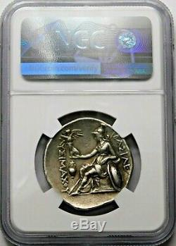 NGC Ch VF Lysimachus Tetradrachm. Portrait of Alexander the Great. Silver Coin