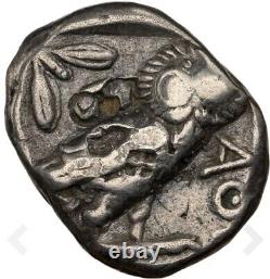 NGC VF Athens Attica Owl, Tetradrachm Thick Silver Coin 393-294 BC, Greek Athena