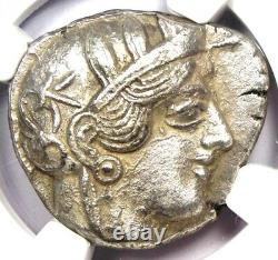 Near East / Egypt Athena Owl Athens AR Tetradrachm Coin 400 BC. NGC Choice AU