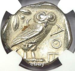 Near East / Egypt Athena Owl Athens AR Tetradrachm Coin 400 BC. NGC Choice XF
