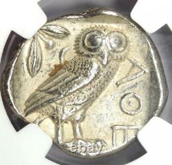 Near East / Egypt Athena Owl Athens AR Tetradrachm Coin 400 BC. NGC Choice XF