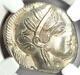 Near East / Egypt Athena Owl Athens Tetradrachm Coin (400 Bc) Ngc Au, Test Cut