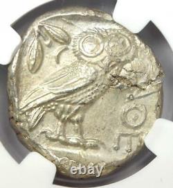 Near East / Egypt Athena Owl Athens Tetradrachm Coin 400 BC. NGC Ch AU, Test Cut