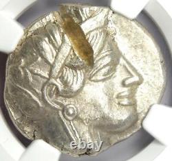 Near East / Egypt Athena Owl Athens Tetradrachm Coin 400 BC. NGC Ch AU, Test Cut