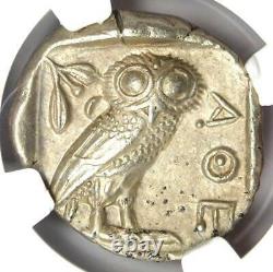 Near East / Egypt Athena Owl Athens Tetradrachm Silver Coin (400 BC) NGC AU