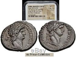 Nero (AD 54-68) with Divus Claudius AR tetradrachm ex Michel Prieur Collection