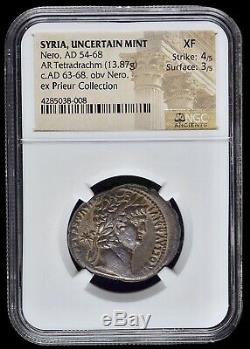 Nero (AD 54-68) with Divus Claudius AR tetradrachm ex Michel Prieur Collection