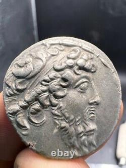 Old rare Greek silver solid tetradrachm king coin #10