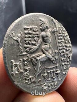Old rare Greek silver solid tetradrachm king coin #10