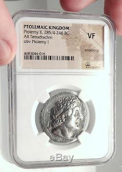 PTOLEMY II Philadelphos Egypt Ancient Silver Greek Tetradrachm Coin NGC i73054