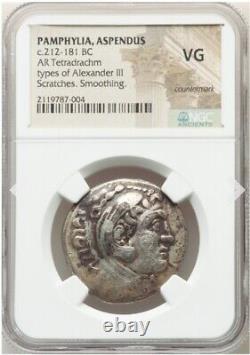 Pamphylia Aspendus, Alexander the Great Tetradrachm 212-181 BC Macedon Coin, NGC