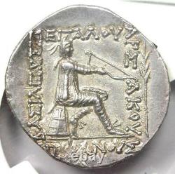 Parthian Mithradates II AR Tetradrachm Coin 121-91 BC NGC Choice AU Fine Style
