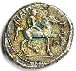 Philip II AR Tetradrachm Zeus Silver Greek Coin 359-336 BC Good VF (Very Fine)