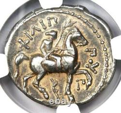 Philip II AR Tetradrachm Zeus Silver Macedon Coin 359 BC NGC XF 5/5 Strike