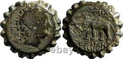 RARE Ancient Greek Coin Seleukid Kings Antiochos VI Dionysos COUNTERMARK Reverse