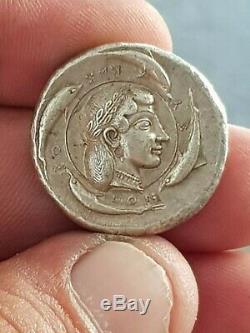 Rare Ancient Greek Silver Tetradrachm Sicily Syracusem 480-475 Bc. 15,7 Gr. 26 MM