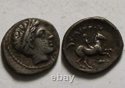 Rare Genuine Ancient Greek silver 1/5 tetradrachm Coin Philip Alexander Olympic