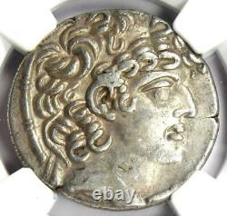 Roman Antioch Philip I Philadelphus A. Gabinius AR Tetradrachm 57 BC NGC Ch XF