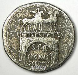 Roman Augustus AR Cistophorus Tetradrachm Silver Coin 19-18 BC Fine
