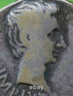 Roman Provincial Silver Cistophoric Tetradrachm Coin of Augustus Caesar TEMPLE
