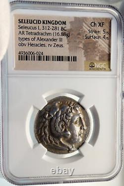 SELEUKOS I Nikator SELEUKID Ancient Silver Greek Tetradrachm Coin NGC i82690