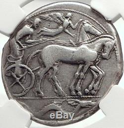 SYRACUSE Sicily 2nd Democracy 450BC RARE R1 Silver Tetradrachm Coin NGC i68726