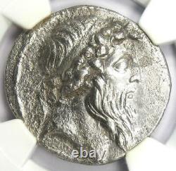 Seleucid Demetrius II AR Tetradrachm Zeus Nike Coin 129-125 BC. Certified NGC XF