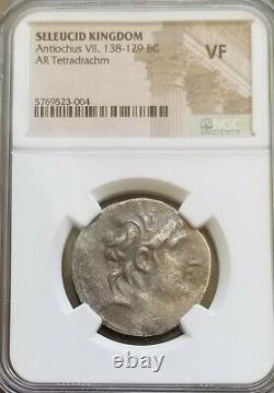 Seleucid Kingdom Antiochus VII Tetradrachm NGC VF Ancient Silver Coin