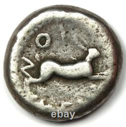 Sicily Messana AR Tetradrachm 465-462 BC Hare Rabbit Silver Coin Fine / VF