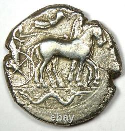 Sicily Syracuse AR Tetradrachm Silver Greek Coin 450 BC VF (Very Fine)