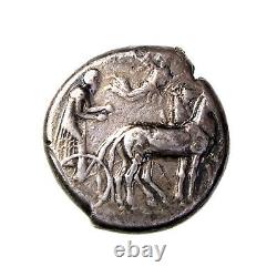 Sicily, Syracuse Silver Tetradrachm Biga / Arethousa 2nd Democracy 466-405BC