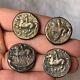 Superb Top Lot Of 4 Undated Ancient Indo Greek Silver Tetradrachm Rare Coins