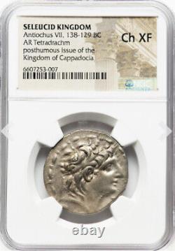 Tetradrachm NGC Ch XF Seleucid Kingdom Antiochus VII 138-129 BC AR Silver Coin