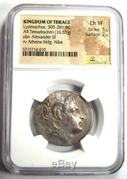 Thrace Alexander the Great Lysimachus AR Tetradrachm Coin 305 BC NGC Choice VF