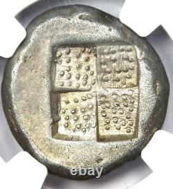 Thrace Byzantium AR Tetradrachm Silver Cow & Dolphin Coin 387 BC. NGC Choice XF