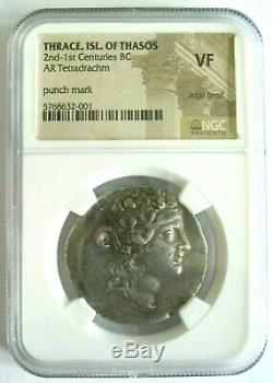 Thrace Isle of Thasos Silver Tetradrachm 2nd-1st Centuries BC Dionysos/Heracles