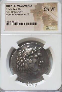 Thrace Mesambria Alecander III Tetradrachm NGC Choice VF Ancient Silver Coin