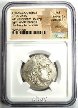 Thrace Odessus Alexander AR Tetradrachm Coin 125-70 BC Certified NGC MS (UNC)