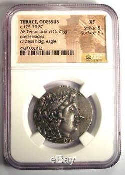 Thrace Odessus Alexander the Great III AR Tetradrachm Coin 125-70 BC NGC XF